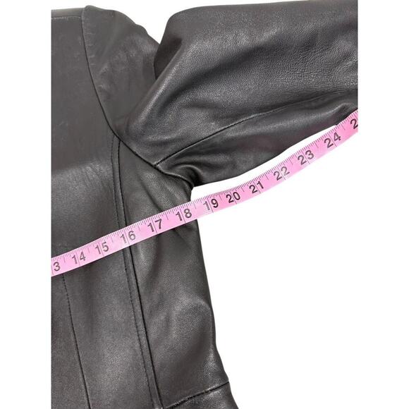 Vintage Retro 90’s Style Apt 9 Lambskin Leather Black Zip Up Jacket Womens Small - Picture 8 of 9